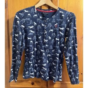 Ariat Women's S Long Sleeve Cotton Tee Shirt Top Equestrian Western Elbow Patch